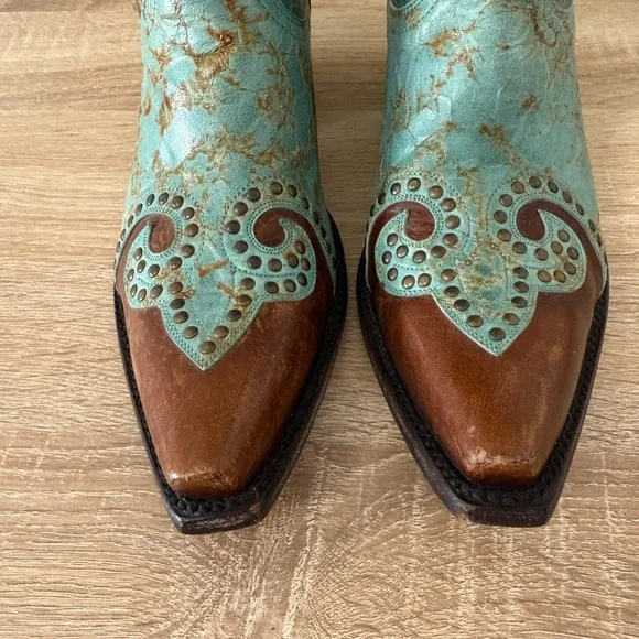 Old Gringo Turquoise and Brown Cowgirl Boots - Picture 3 of 10